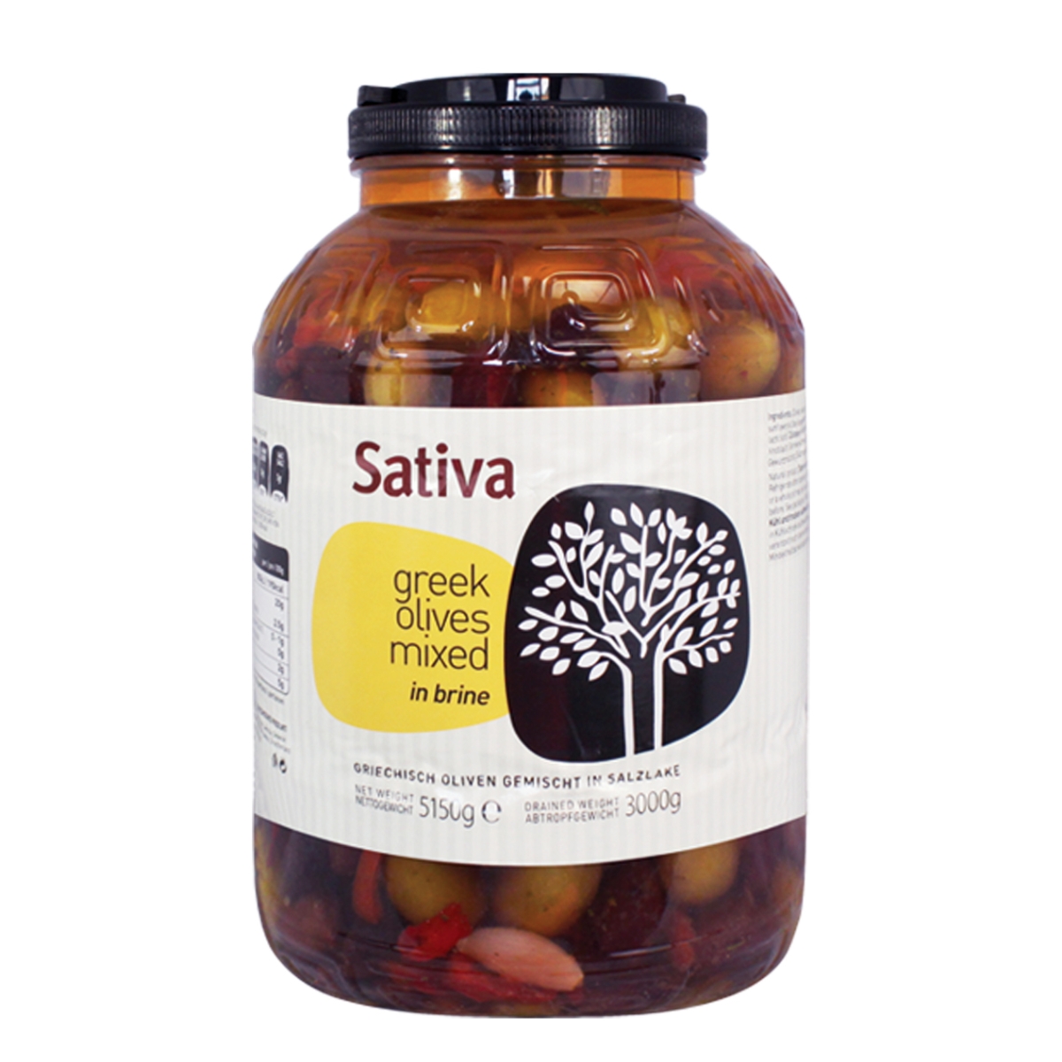 Sativa Chalkidiki Green and Kalamata Mix Olives 3kg Ormos Trades Limited